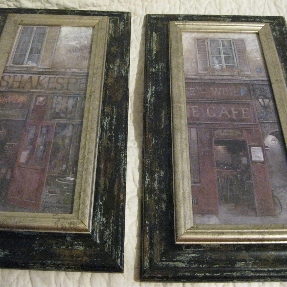 Cafe Pictures -- Set of 2 -- 7" x 13"